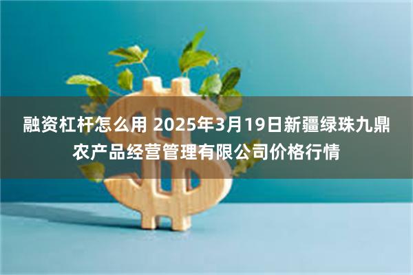 融资杠杆怎么用 2025年3月19日新疆绿珠九鼎农产品经营管理有限公司价格行情