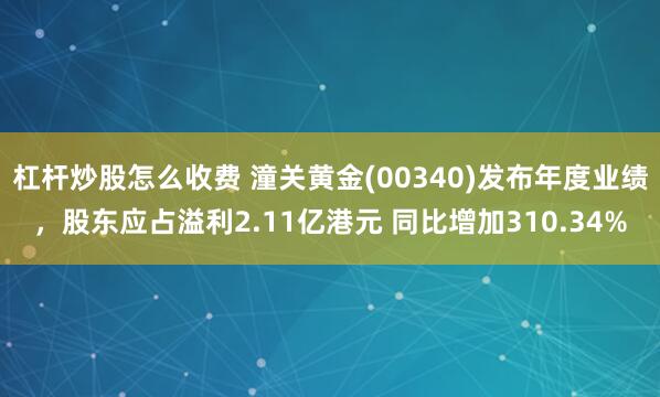 杠杆炒股怎么收费 潼关黄金(00340)发布年度业绩，股东应占溢利2.11亿港元 同比增加310.34%