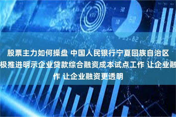 股票主力如何操盘 中国人民银行宁夏回族自治区分行：积极推进明示企业贷款综合融资成本试点工作 让企业融资更透明