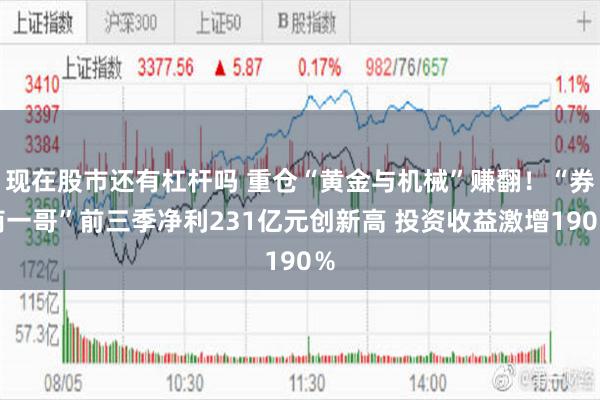 现在股市还有杠杆吗 重仓“黄金与机械”赚翻!“券商一哥”前三季净利231亿元创新高 投资收益激增190%