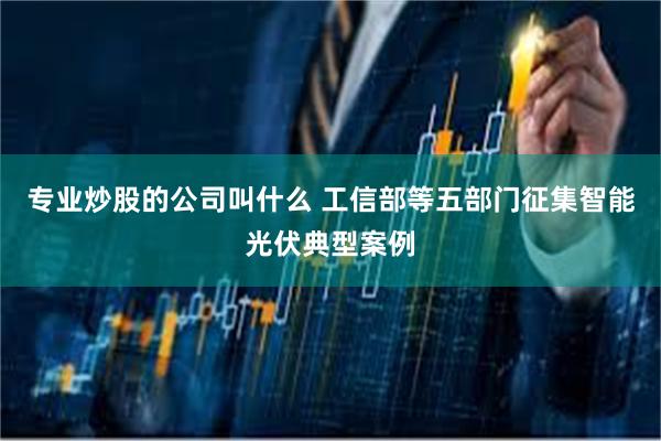 专业炒股的公司叫什么 工信部等五部门征集智能光伏典型案例